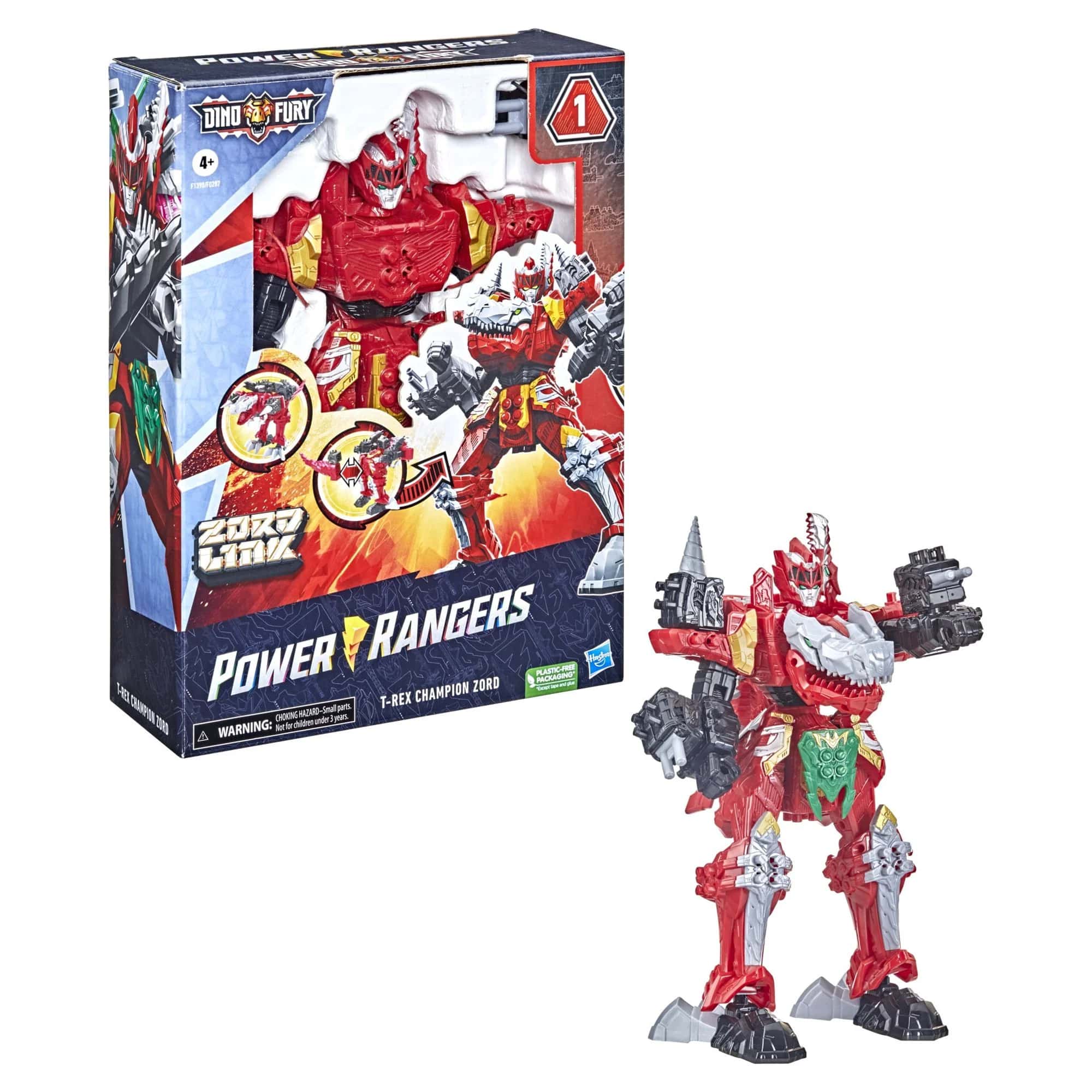 Power Rangers Dino Fury T-Rex Champion Zord Combining Zord Action Figures - Toys - New - CaveGamers - Image 2