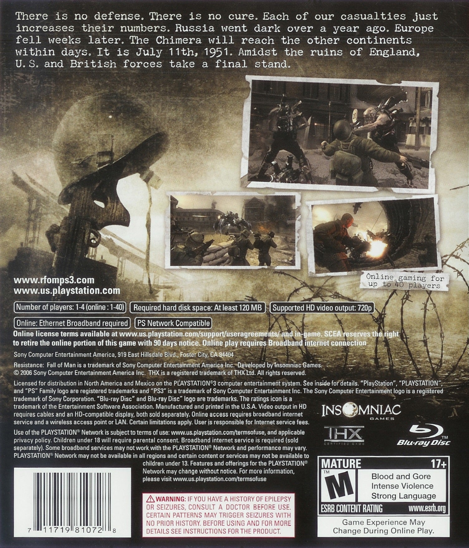 Resistance: Fall of Man PS3 - Video Game - Used - CaveGamers - Image 2