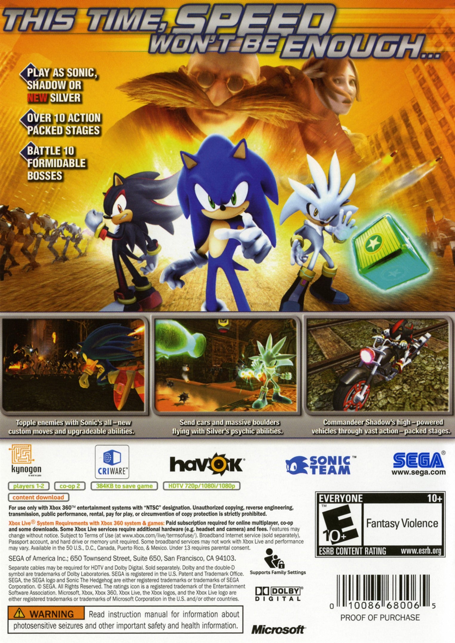 Sonic the Hedgehog Xbox 360 - Video Game - Used - CaveGamers - Image 2