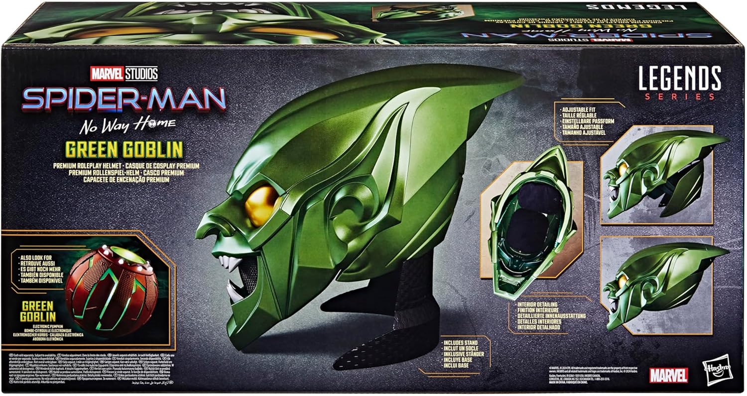 Spider-Man: No Way Home Marvel Legends Series Green Goblin Premium Roleplay Helmet Prop Replica