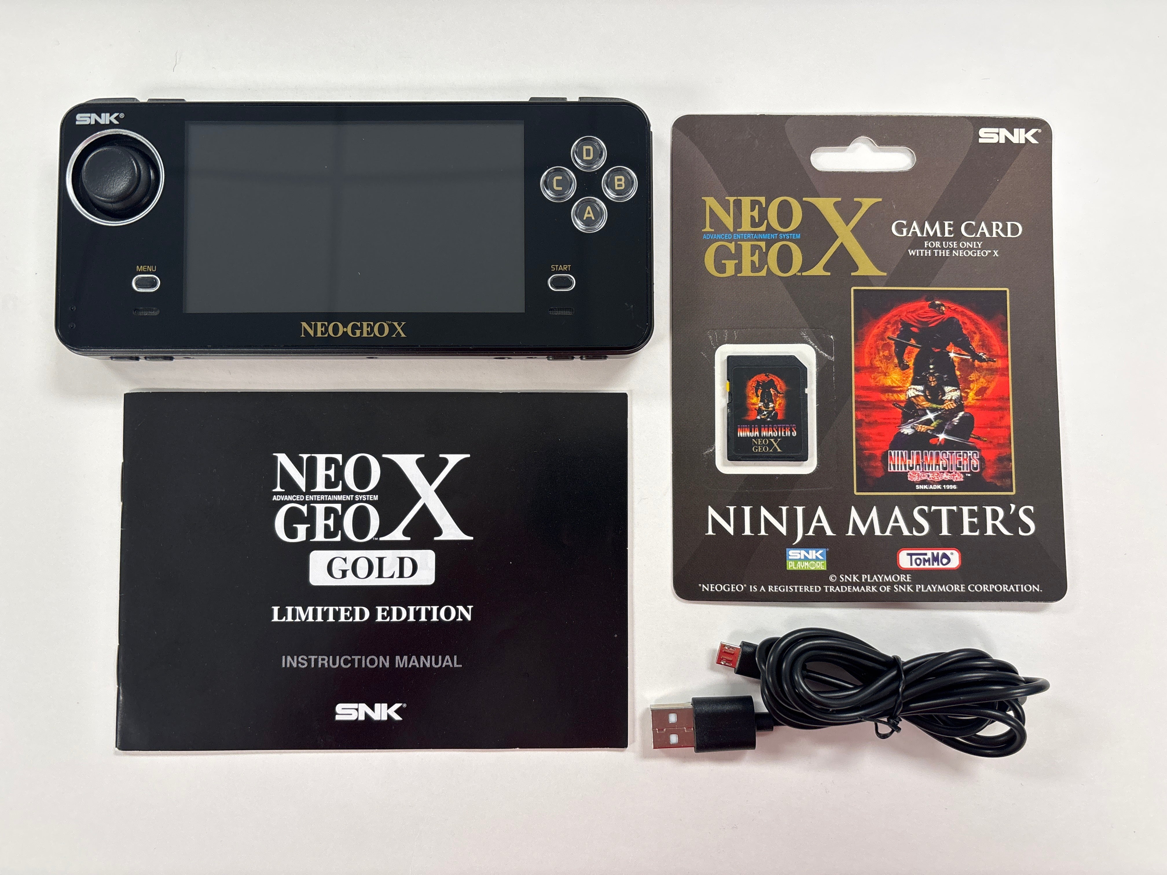 SNK Neo Geo X Gold Advanced Entertainment System Handheld W/ Ninja Master's Like New Condition!