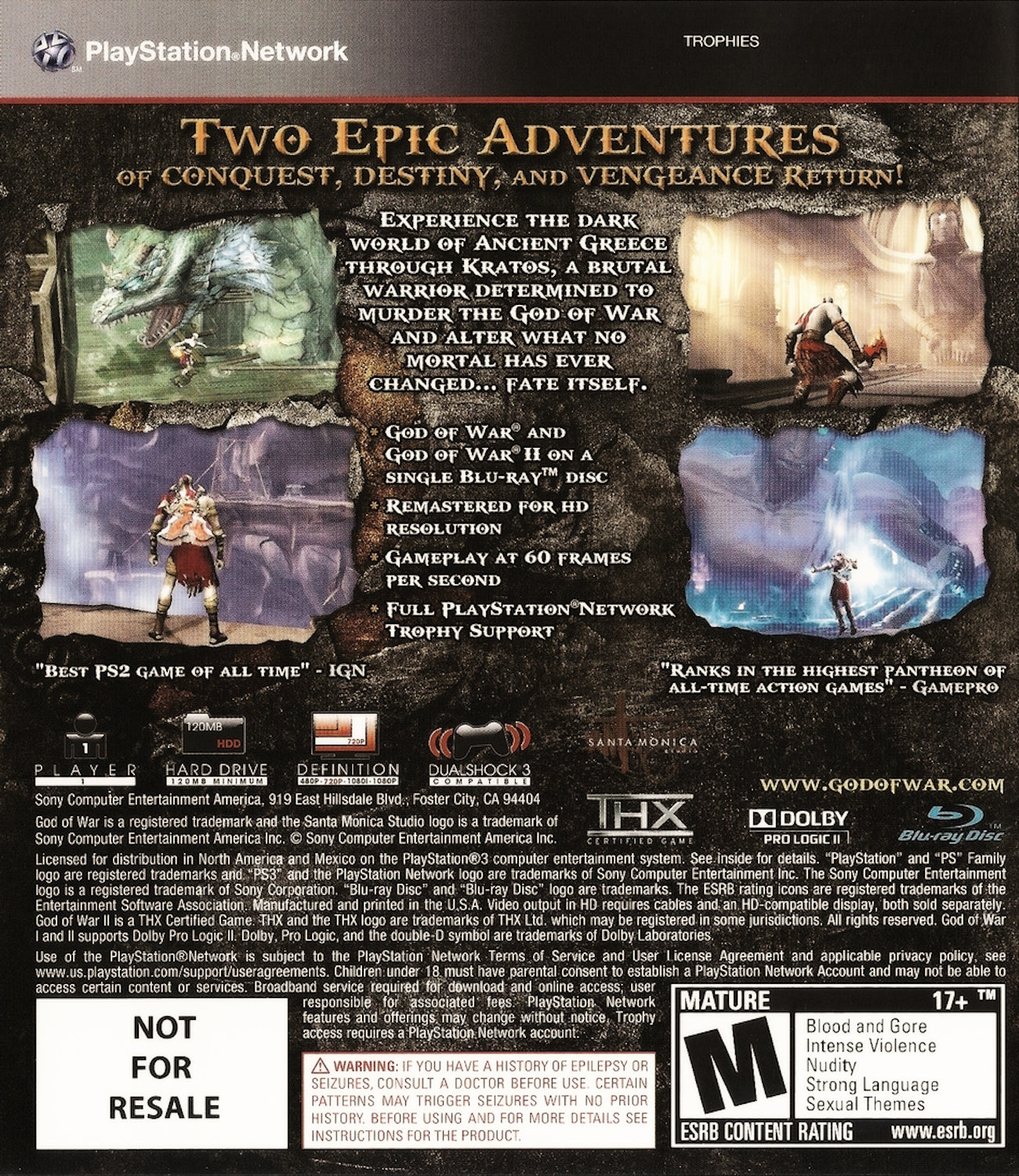 God of War: Collection PS3 - Video Game - Used - CaveGamers - Image 2