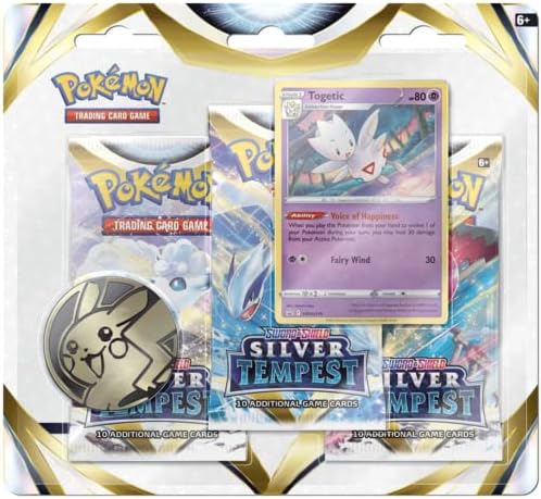Pokemon TCG: Silver Tempest 3-Pack Blister - Togetic - Trading Card - New - CaveGamers