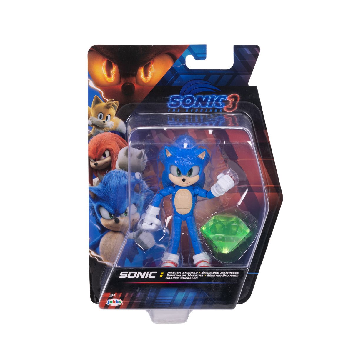 Sonic the Hedgehog 3 Movie Sonic With Emerald 5" Wave 3 Action Figure Action Figures - Toys - New - CaveGamers
