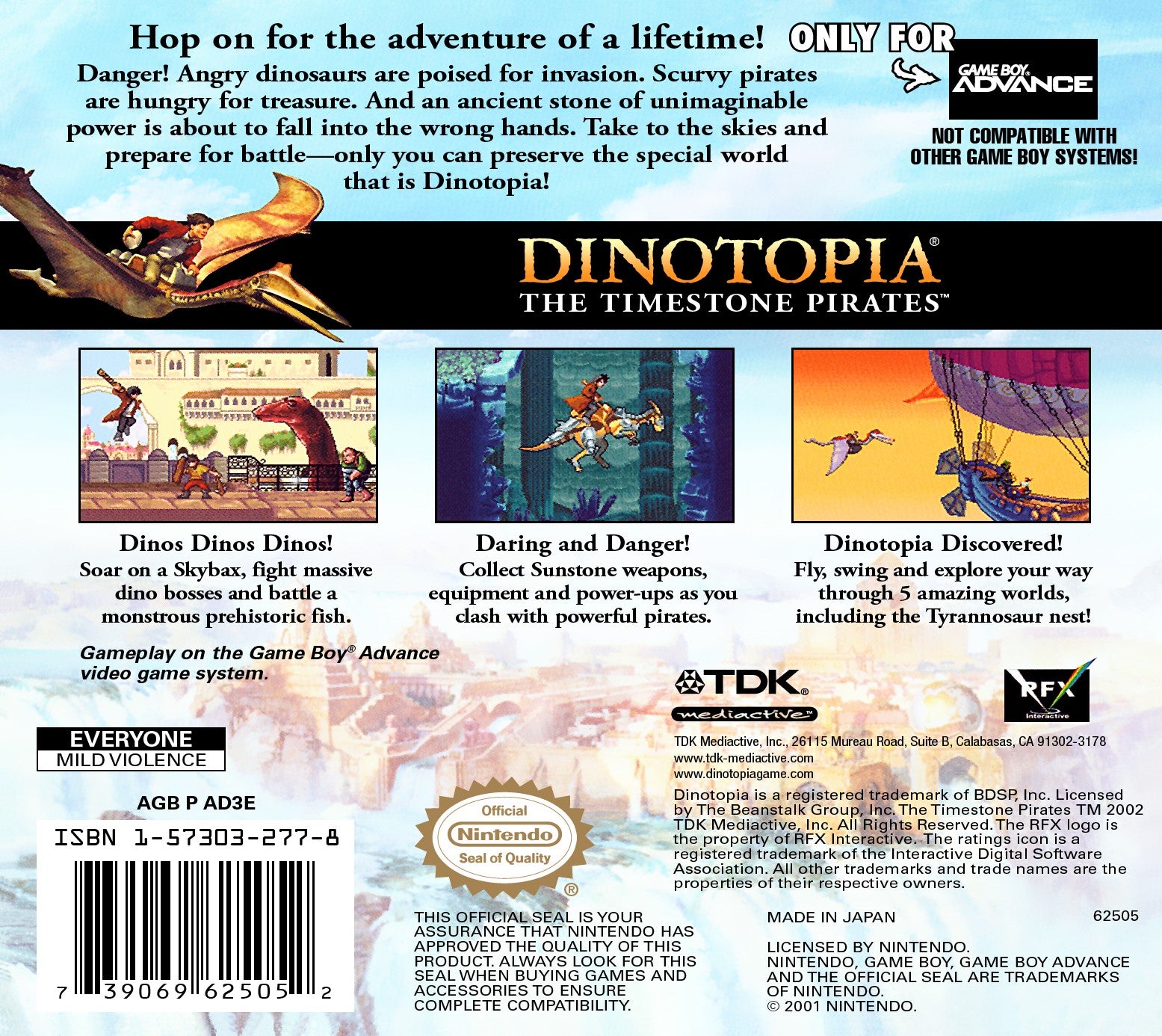 Dinotopia: The Timestone Pirates Game Boy Advance - Video Game - Used - CaveGamers - Image 2