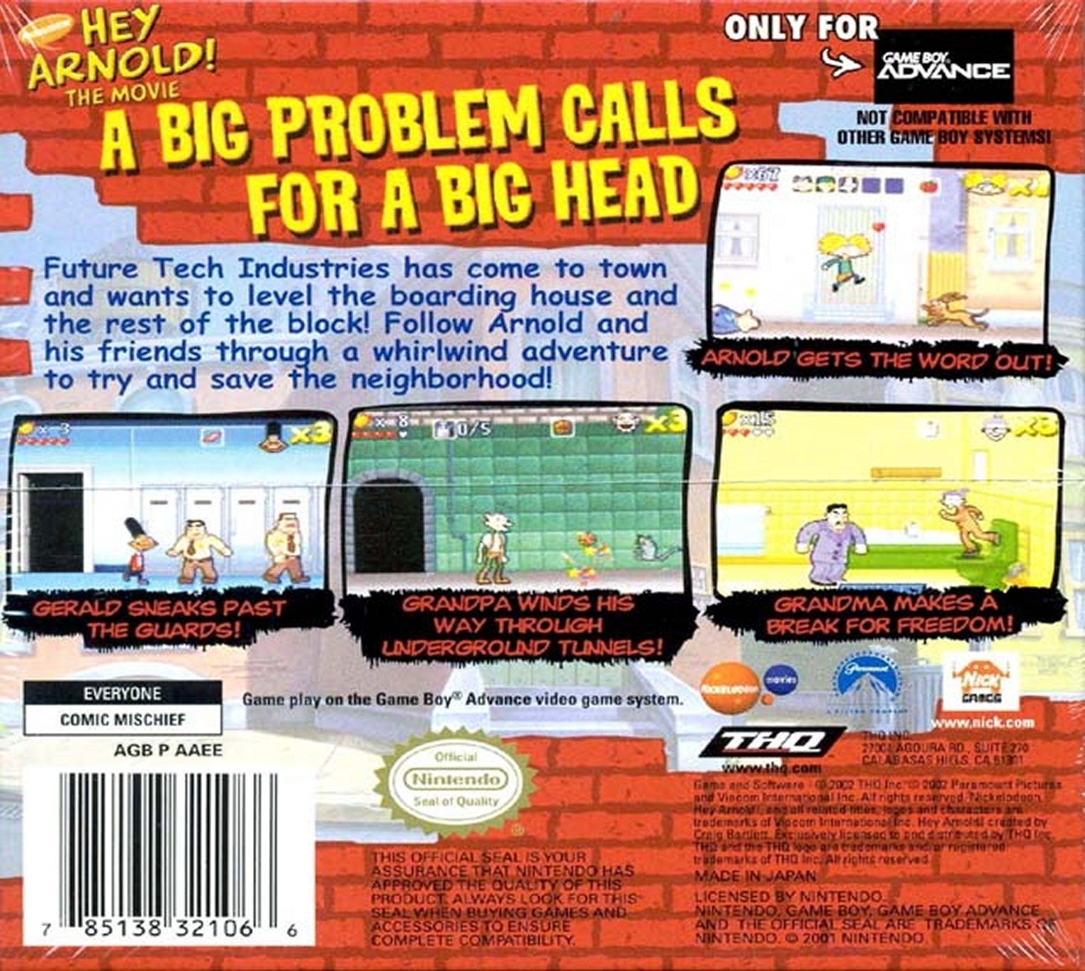 Hey Arnold! The Movie Game Boy Advance - Video Game - Used - CaveGamers - Image 2