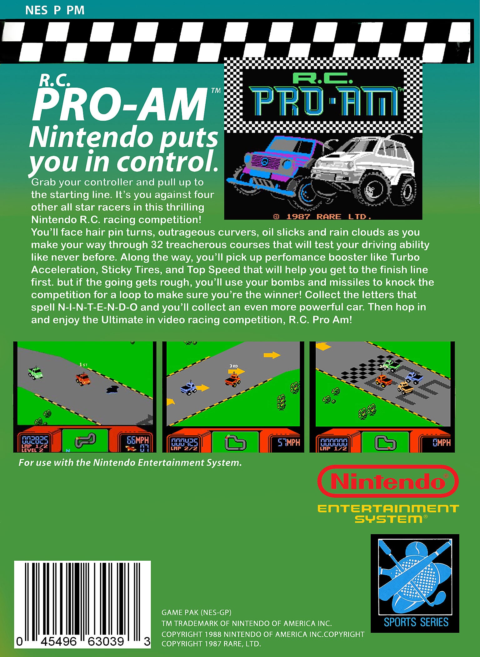 R.C. Pro-Am NES - Video Game - Used - CaveGamers - Image 2