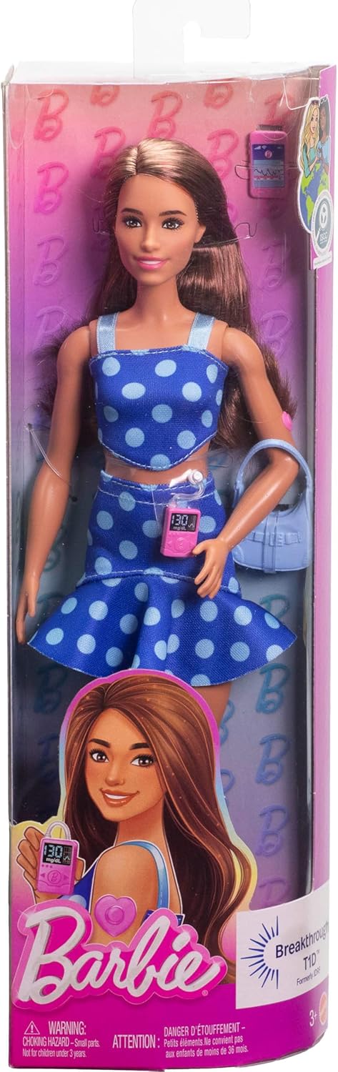 Barbie Fashionista Doll Type 1 Diabetes Polka Dot Dress Dolls - Toys - New - CaveGamers - Image 6