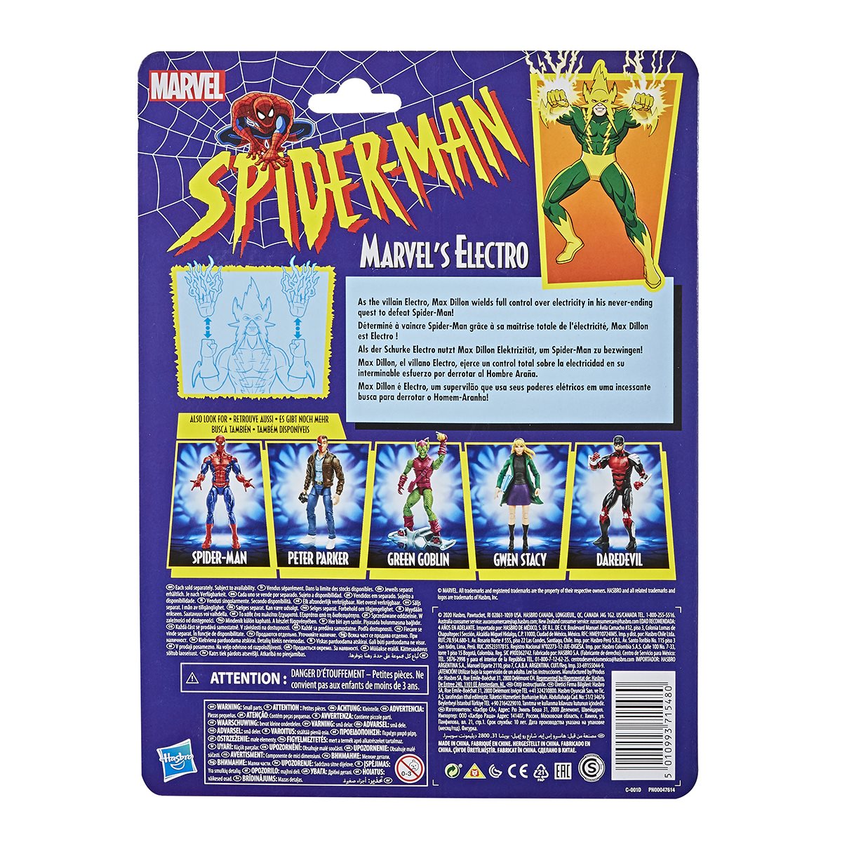 Marvel Legends Spider-Man Retro Electro 6" Action Figure Action Figures - Toys - New - CaveGamers - Image 3