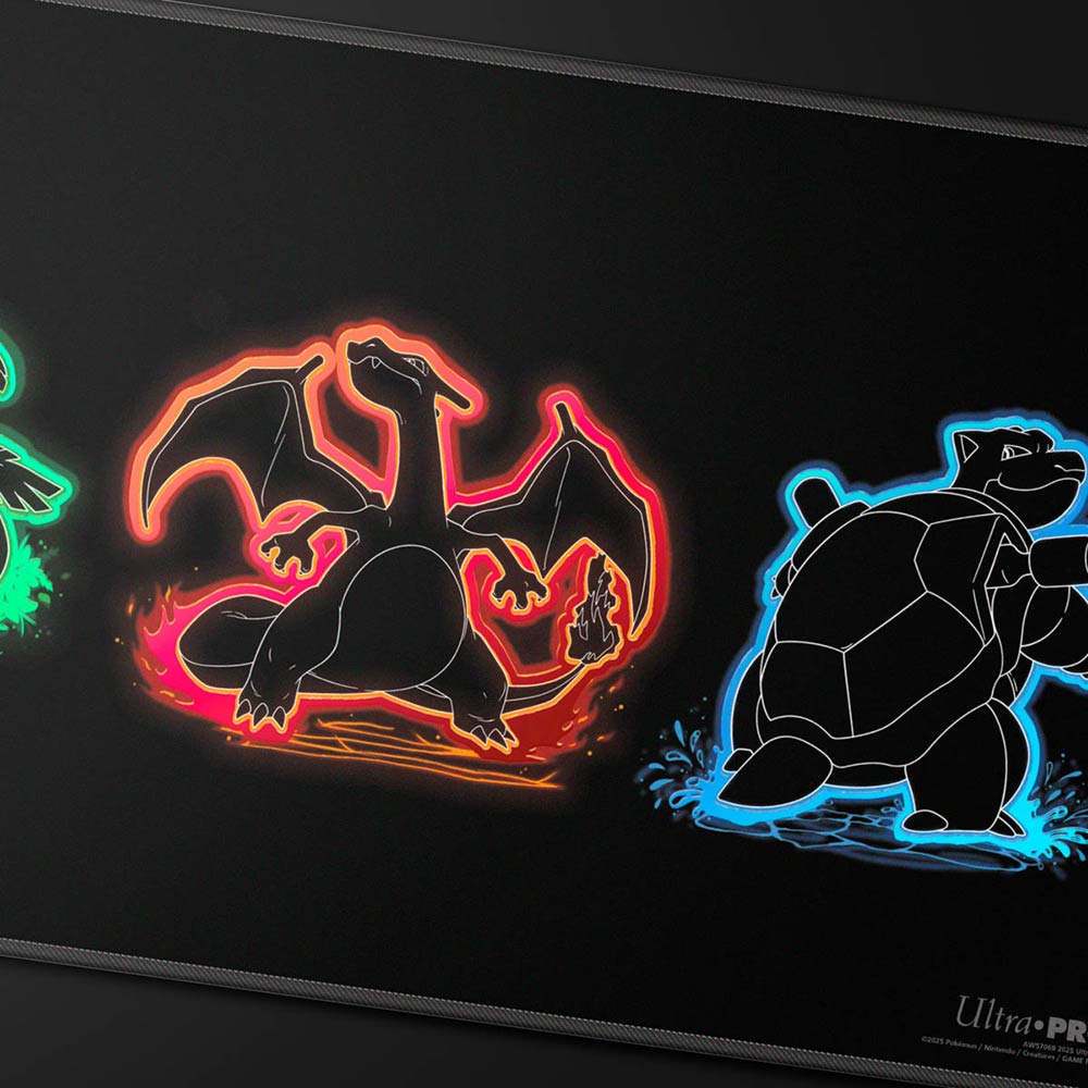 Ultra Pro: Playmat: Foil Pokemon - Neon Venusaur, Charizard, Blastoise Kanto Trading Card Accessories - Trading Card - New - CaveGamers - Image 2