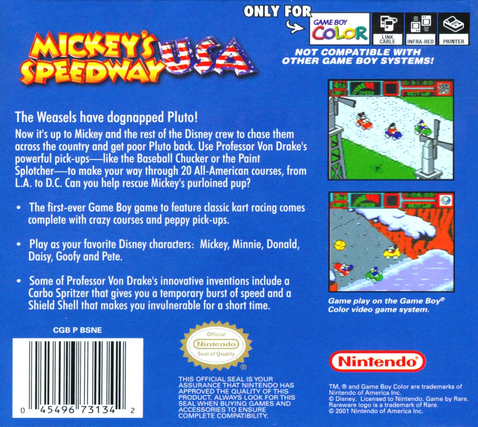 Mickey's Speedway USA Game Boy Color - Video Game - Used - CaveGamers - Image 2