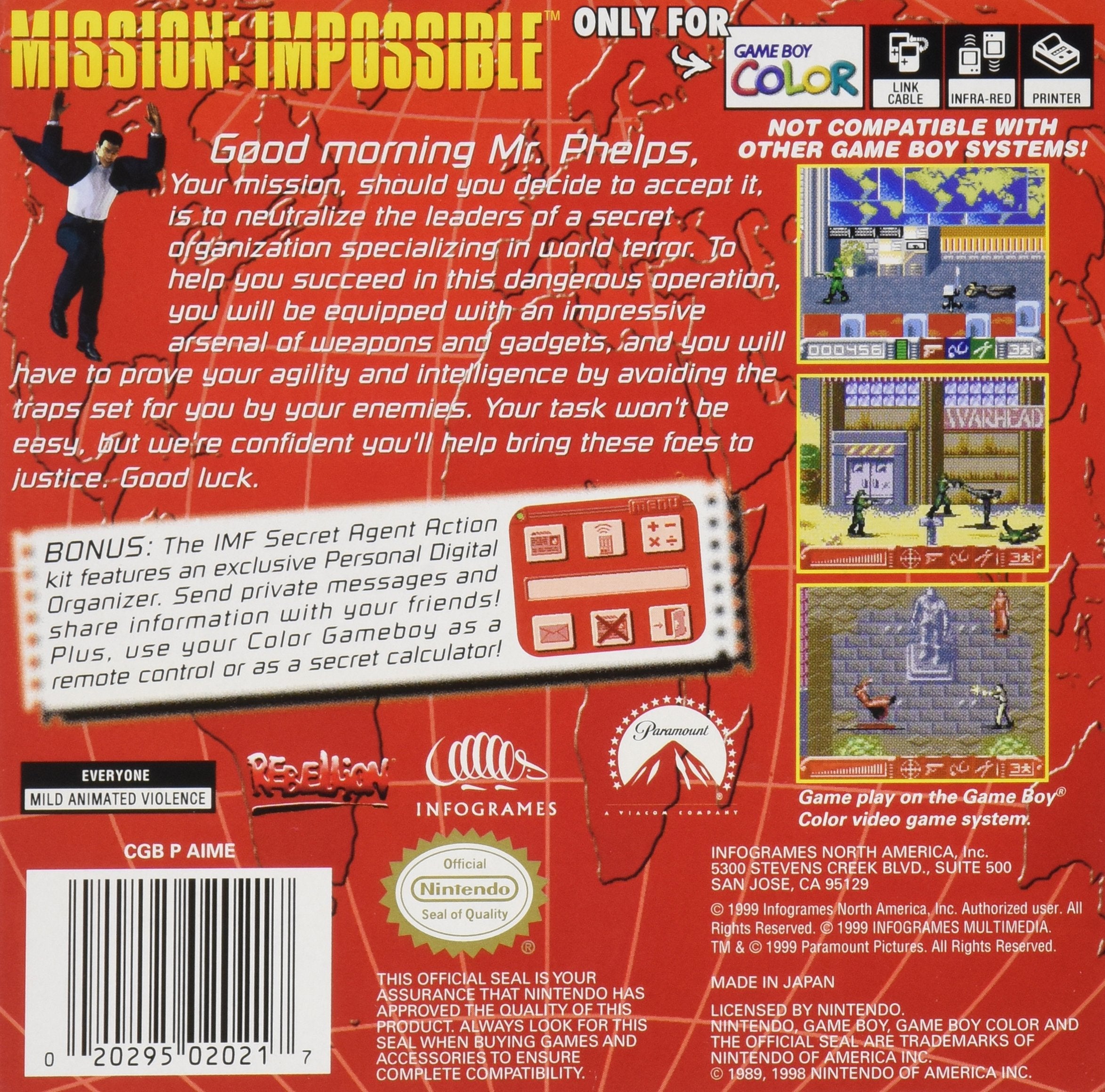 Mission: Impossible Game Boy Color - Video Game - Used - CaveGamers - Image 2