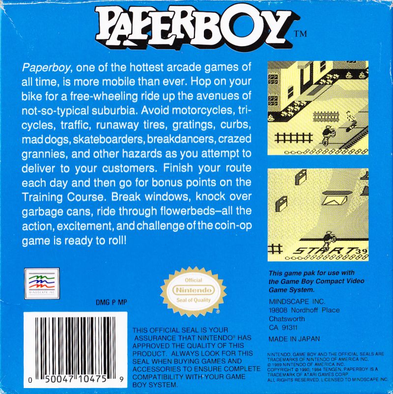 Paperboy Game Boy - Video Game - Used - CaveGamers - Image 2