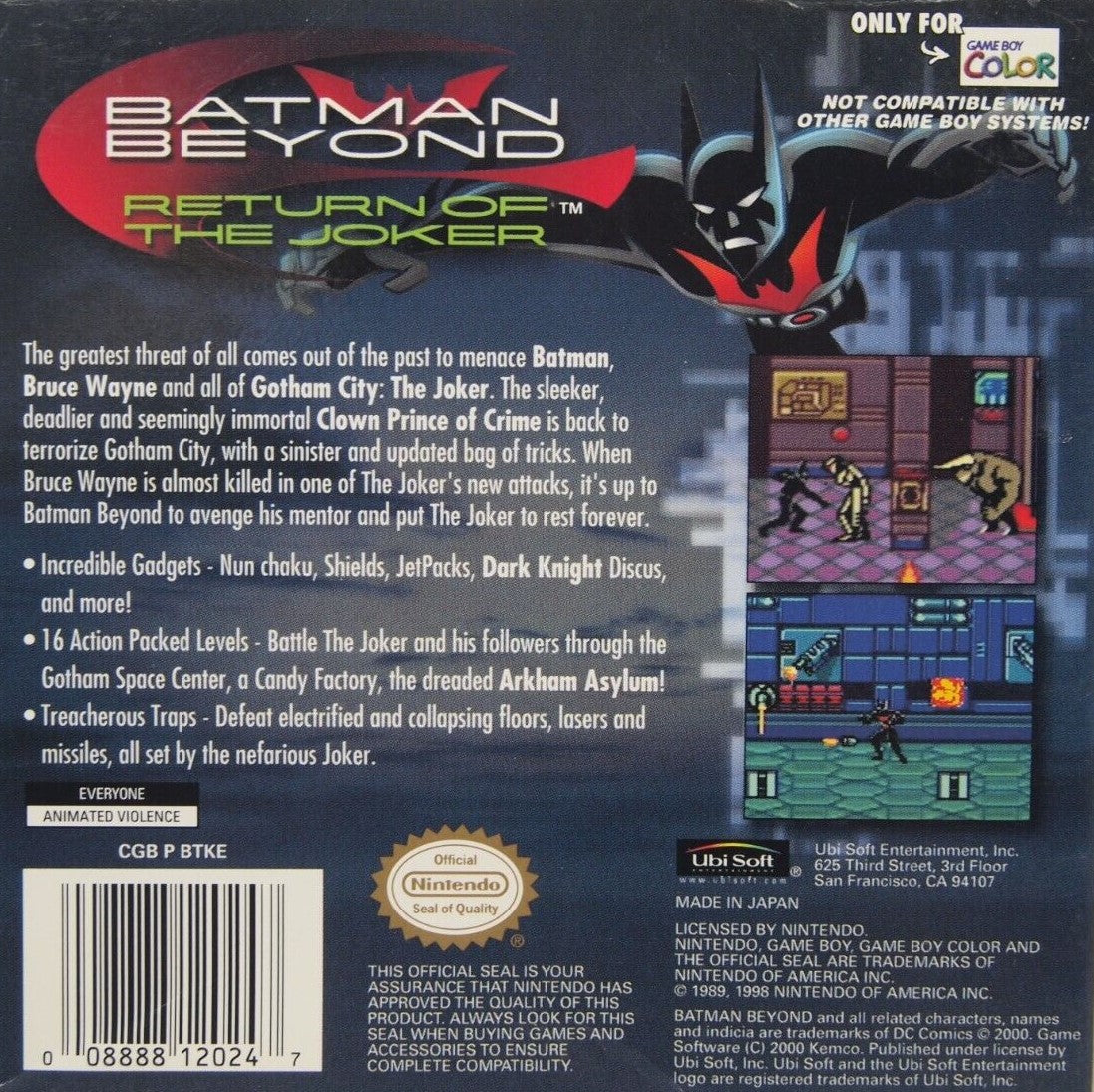 Batman Beyond: Return of the Joker Game Boy Color - Video Game - Used - CaveGamers - Image 2