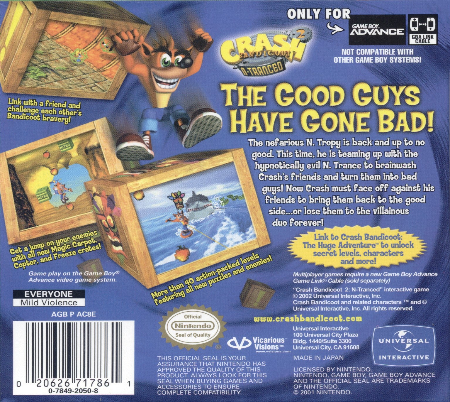 Crash Bandicoot 2: N-Tranced Game Boy Advance - Video Game - Used - CaveGamers - Image 2