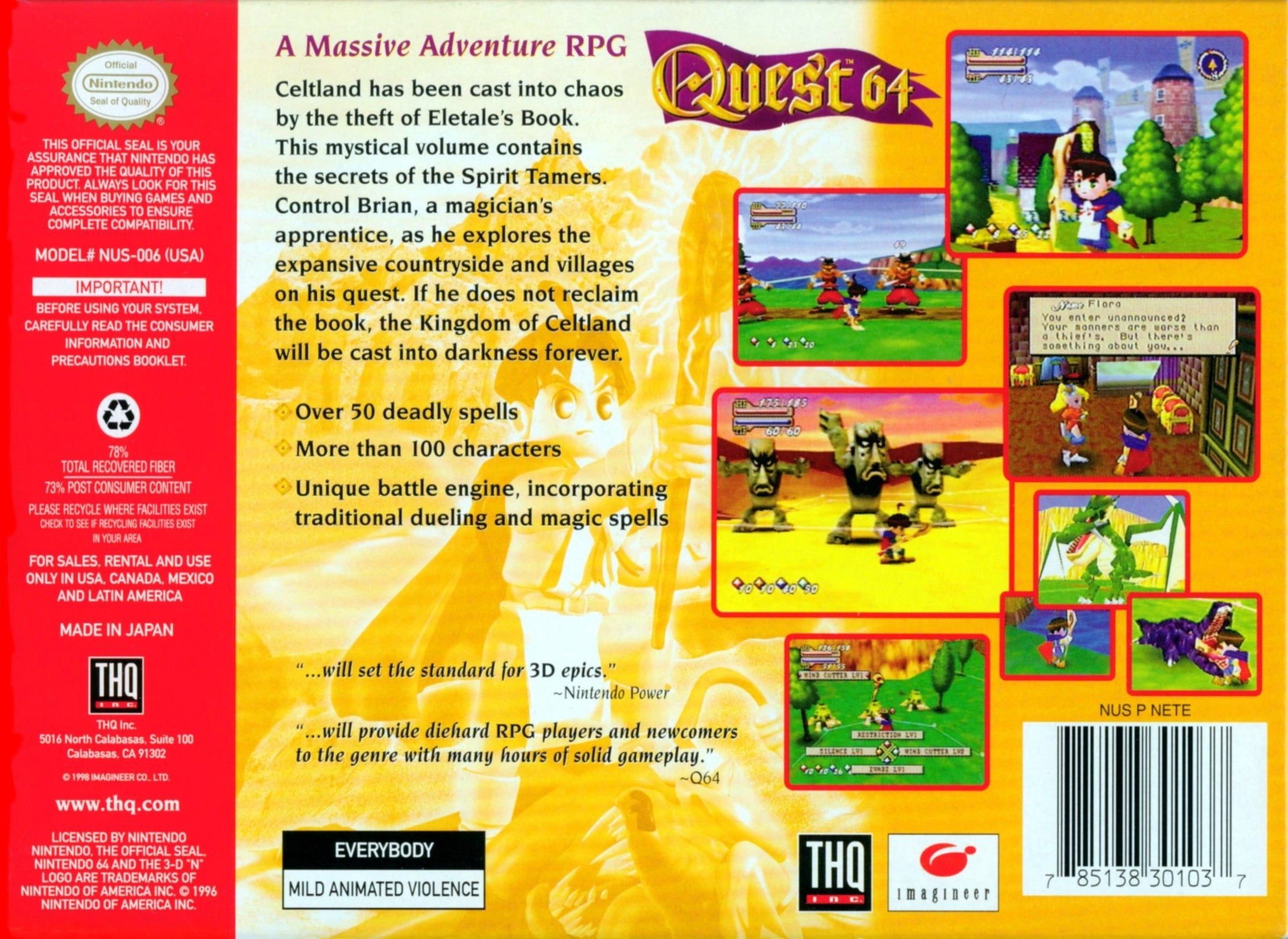 Quest 64 N64 - Video Game - Used - CaveGamers - Image 2