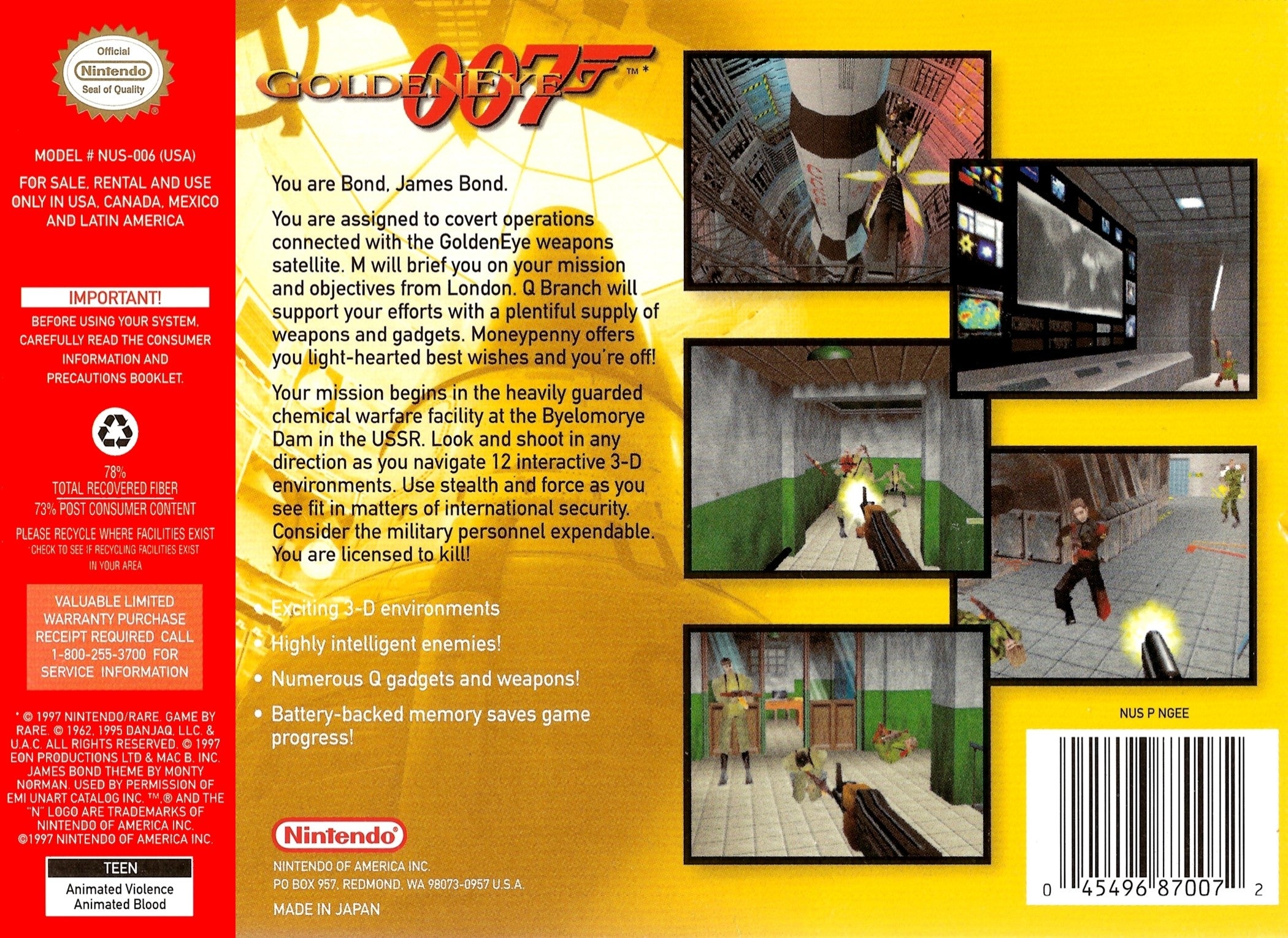 Goldeneye 007 N64 - Video Game - Used - CaveGamers - Image 2