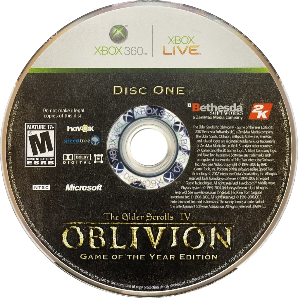 The Elder Scrolls IV: Oblivion [Game of the Year Edition] [2 Discs] Xbox 360 - Video Game - Used - CaveGamers - Image 3