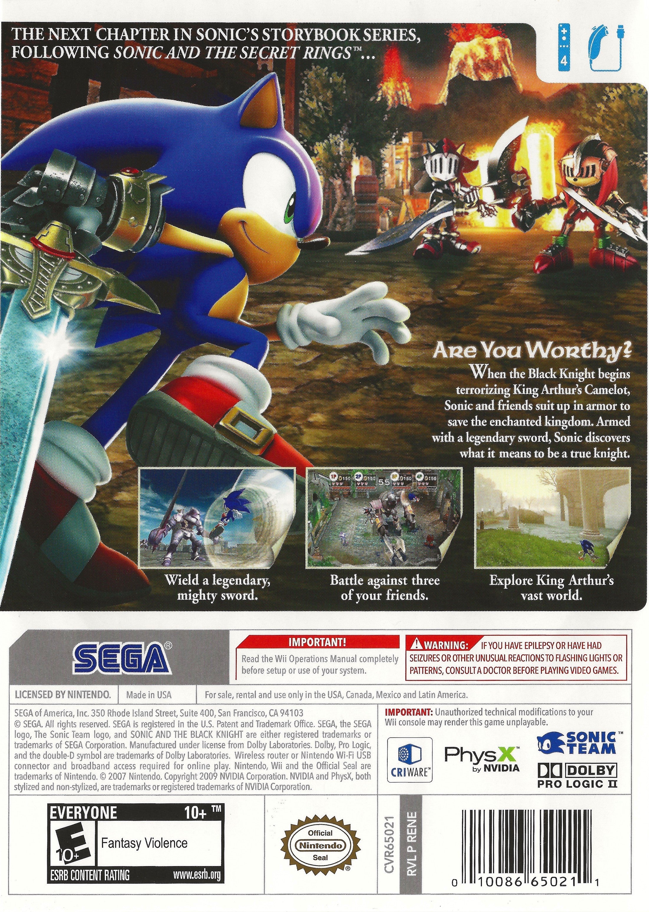 Sonic and the Black Knight Wii - Video Game - Used - CaveGamers - Image 2