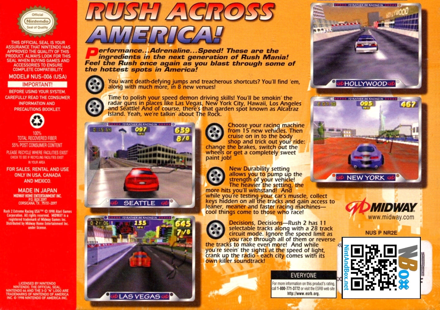 Rush 2 Extreme Racing USA N64 - Video Game - Used - CaveGamers - Image 2