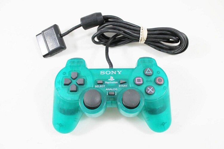PlayStation 2 Dualshock 2 Controller - Emerald PS2 - Video Game Accessory - Used - CaveGamers - Image 2