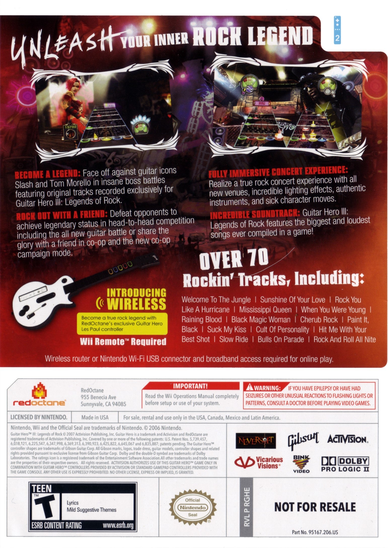 Guitar Hero III: Legends of Rock Wii - Video Game - Used - CaveGamers - Image 2