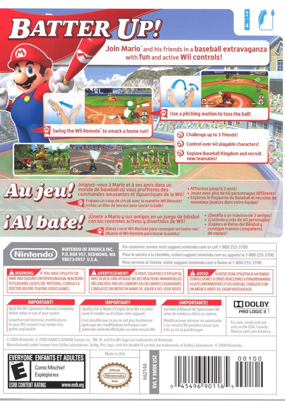 Mario Super Sluggers Wii - Video Game - Used - CaveGamers - Image 2