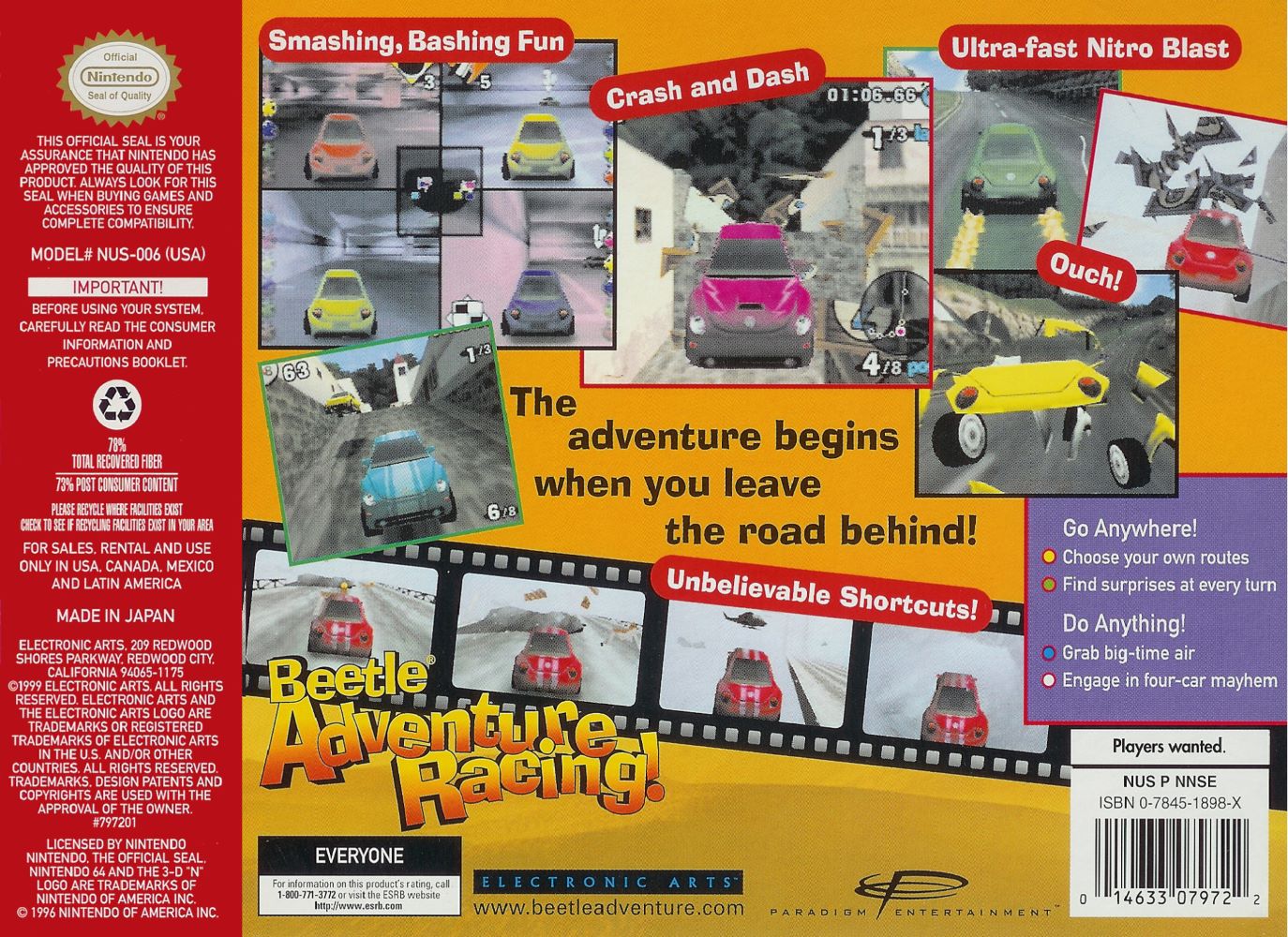 Beetle Adventure Racing N64 - Video Game - Used - CaveGamers - Image 2