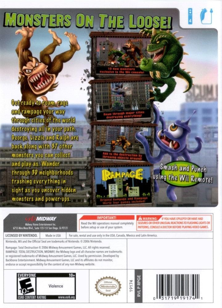 Rampage: Total Destruction Wii - Video Game - Used - CaveGamers - Image 2