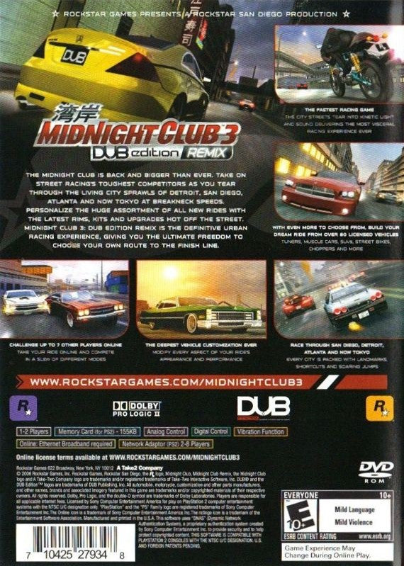 Midnight Club 3 DUB Edition Remix PS2 - Video Game - Used - CaveGamers - Image 2