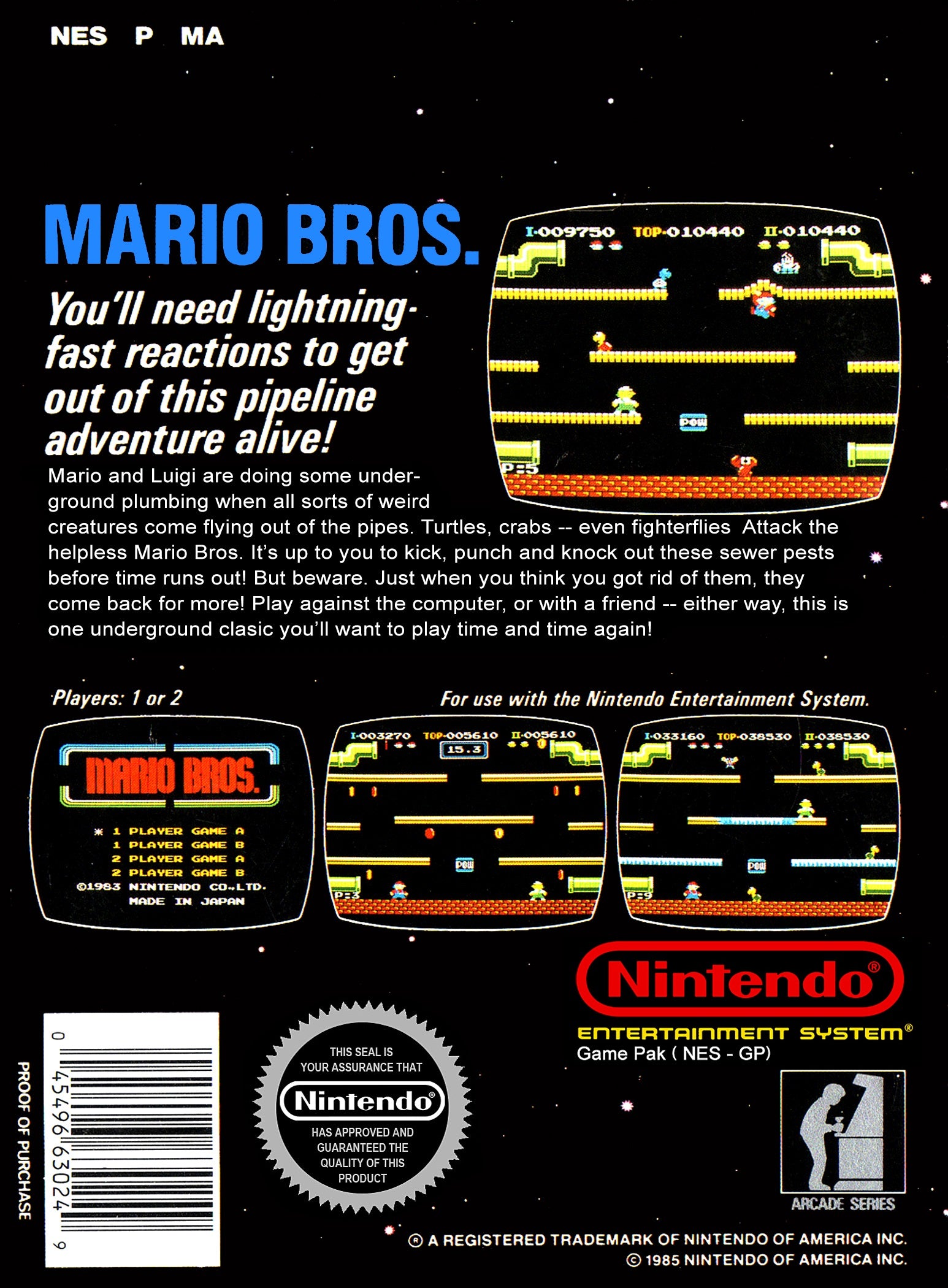 Mario Bros NES - Video Game - Used - CaveGamers - Image 2
