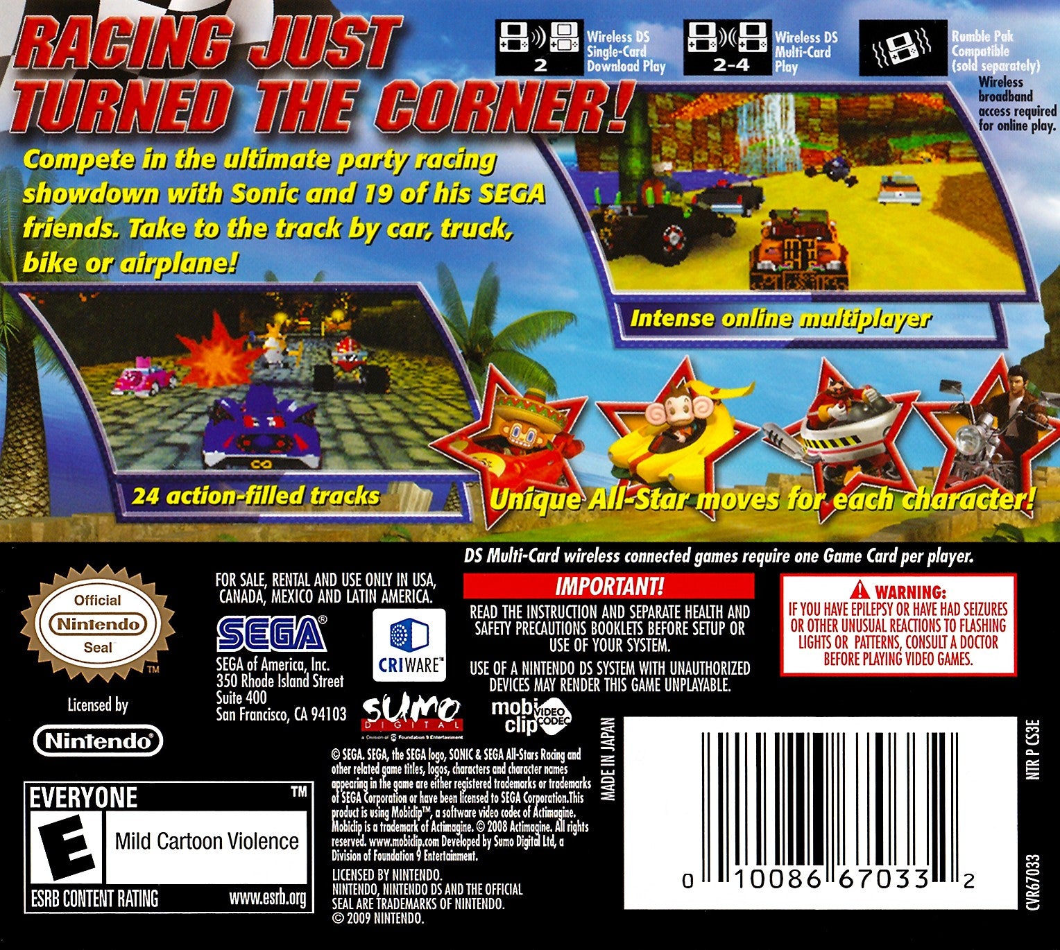 Sonic & Sega All-Stars Racing DS - Video Game - Used - CaveGamers - Image 2