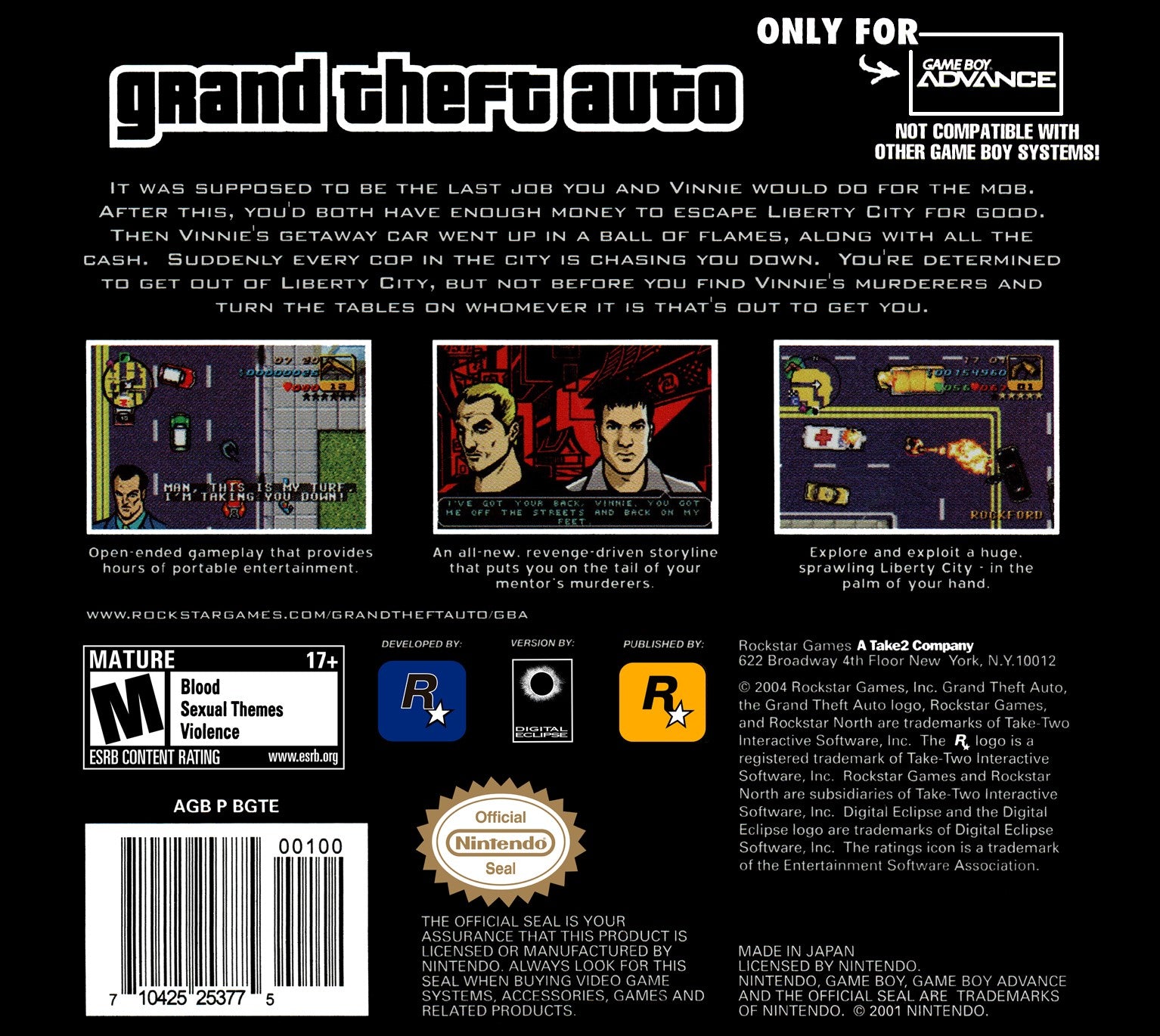 Grand Theft Auto Game Boy Advance - Video Game - Used - CaveGamers - Image 2