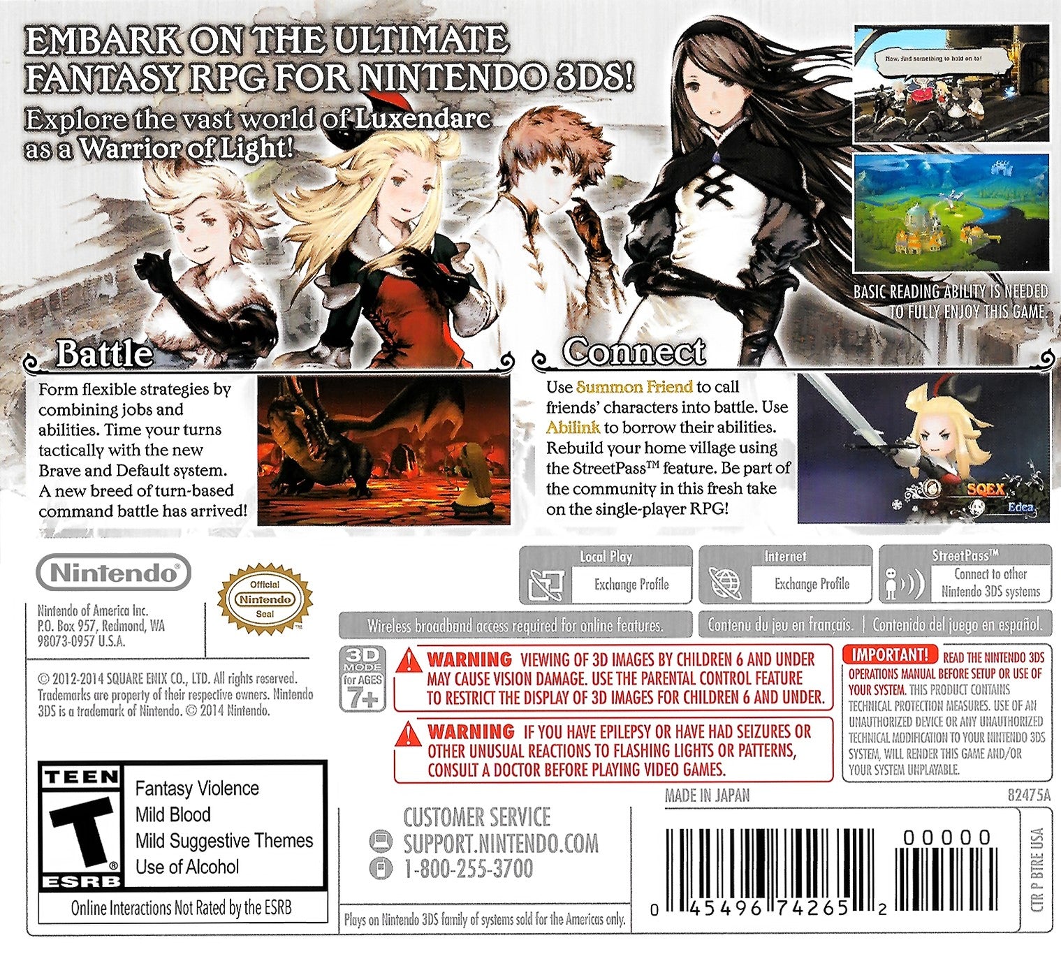 Bravely Default 3DS - Video Game - Used - CaveGamers - Image 2