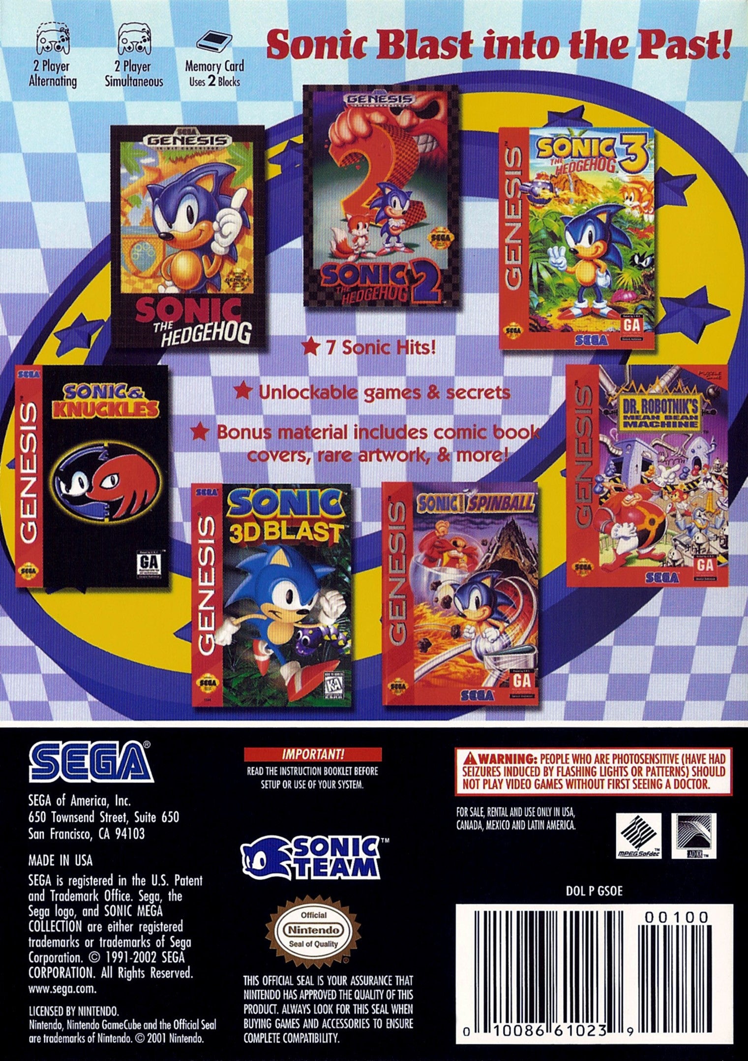 Sonic Mega Collection GameCube - Video Game - Used - CaveGamers - Image 2