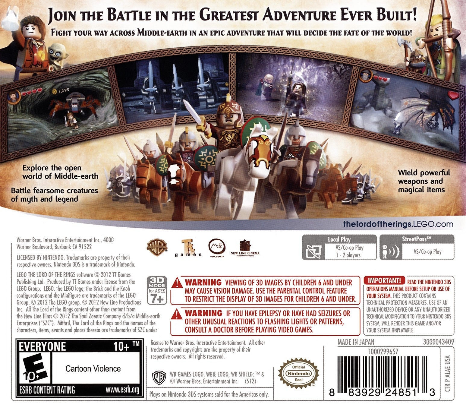 LEGO Lord of the Rings 3DS - Video Game - Used - CaveGamers - Image 2