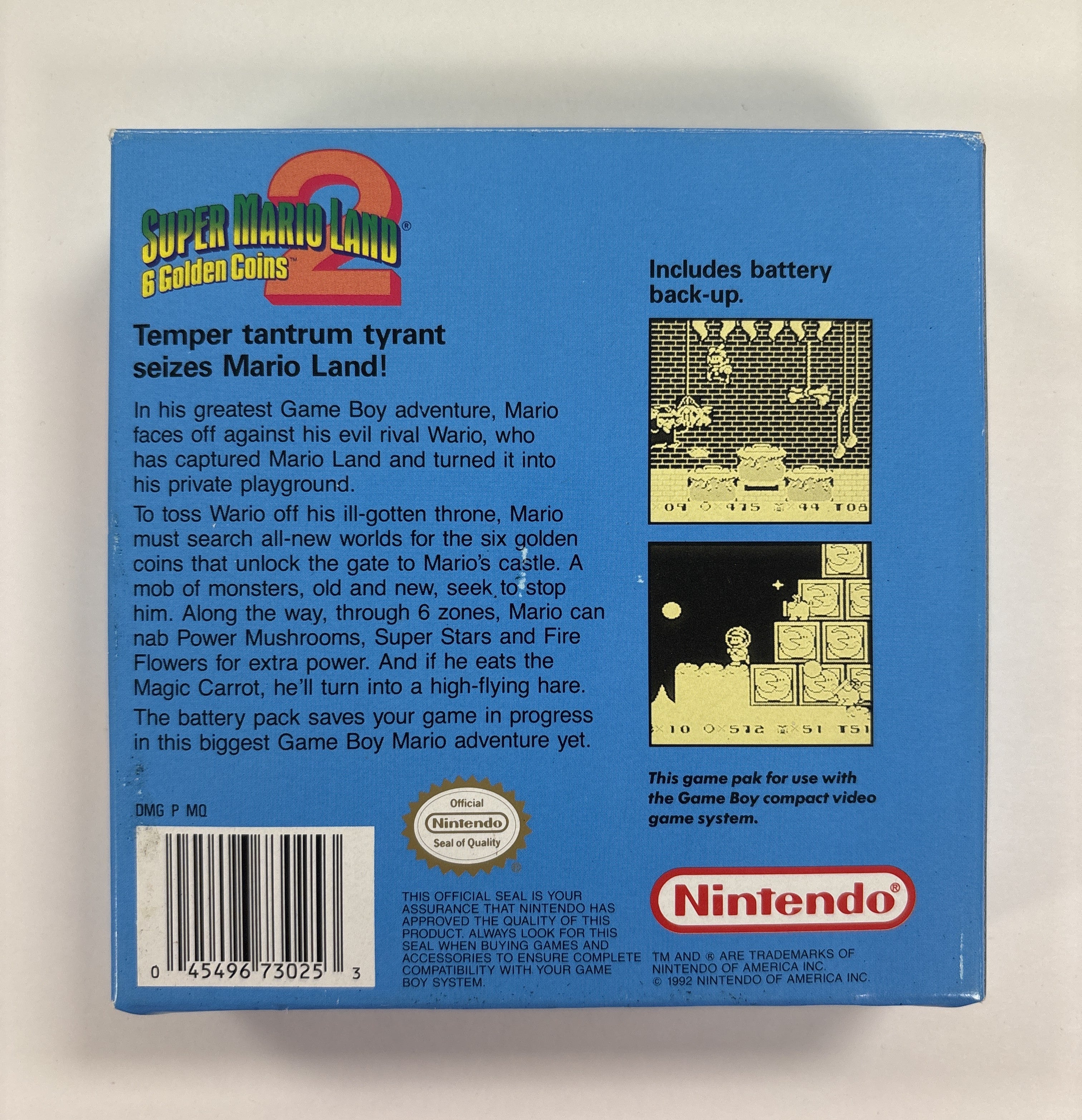 Super Mario Land 2: 6 Golden Coins - Game Boy Box & Manual Only No Game