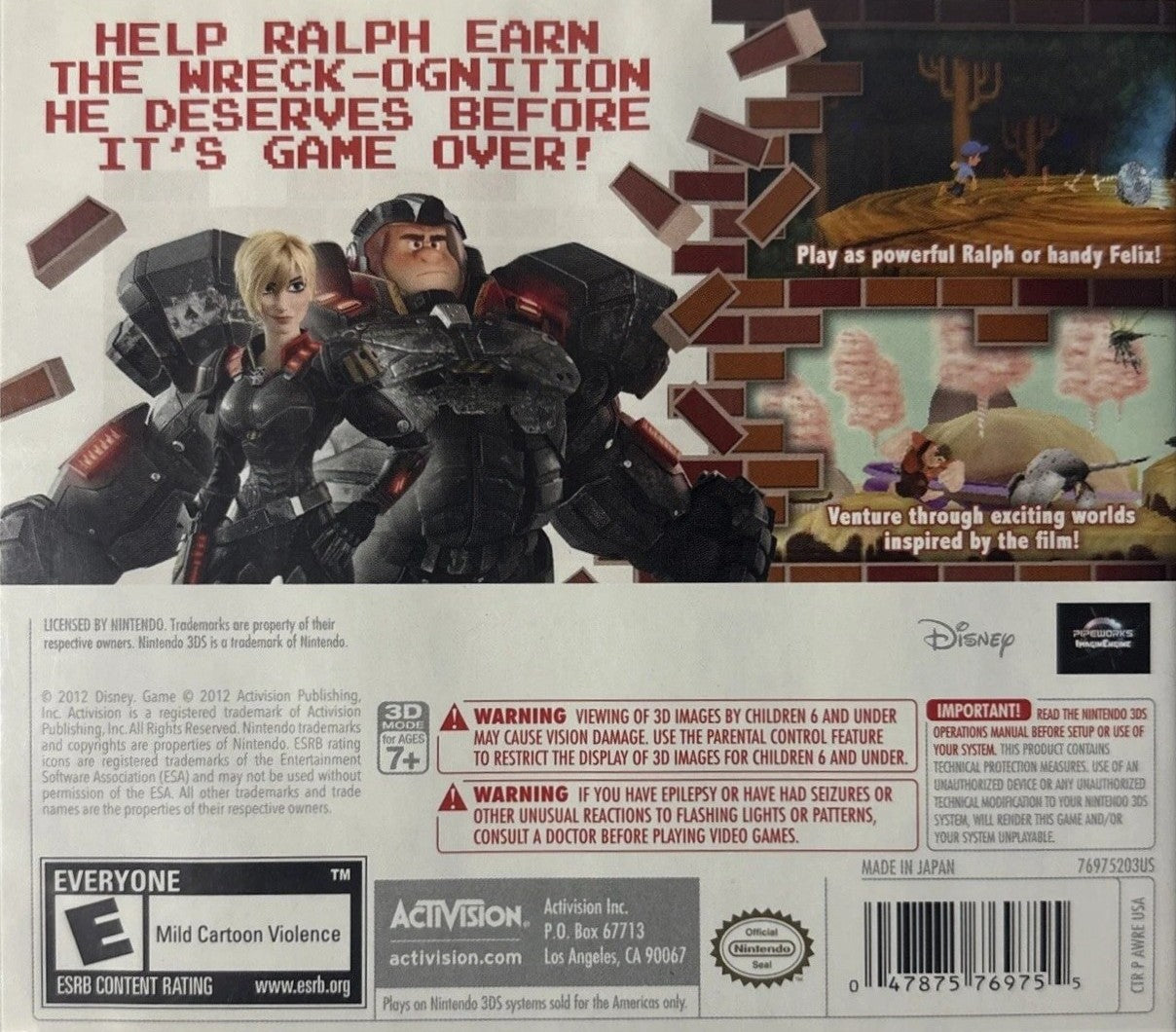 Wreck-It Ralph 3DS - Video Game - Used - CaveGamers - Image 2