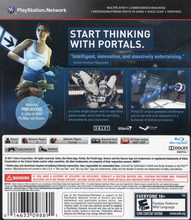 Portal 2 PS3 - Video Game - Used - CaveGamers - Image 2
