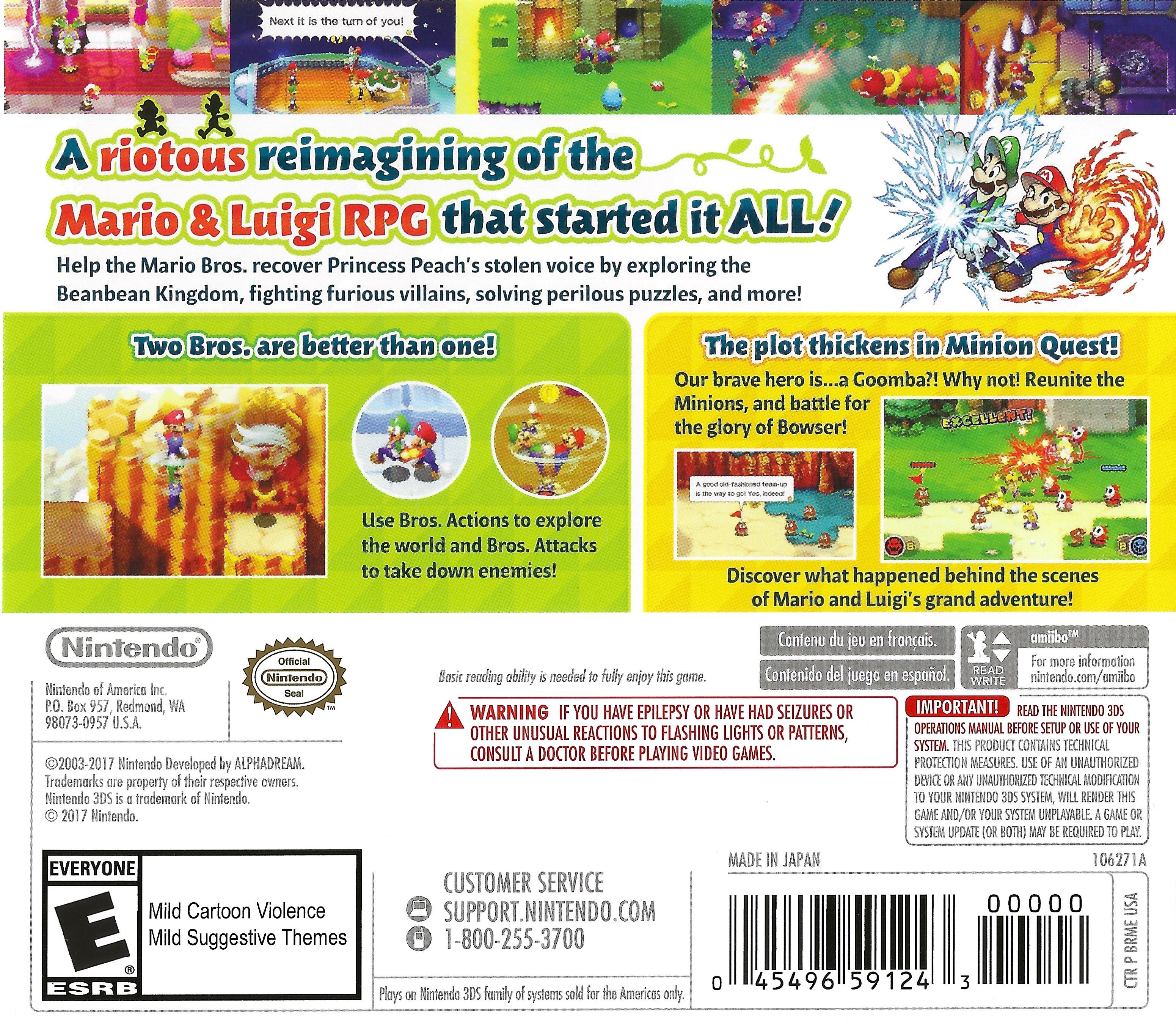 Mario & Luigi Superstar Saga + Bowser's Minions 3DS - Video Game - Used - CaveGamers - Image 2