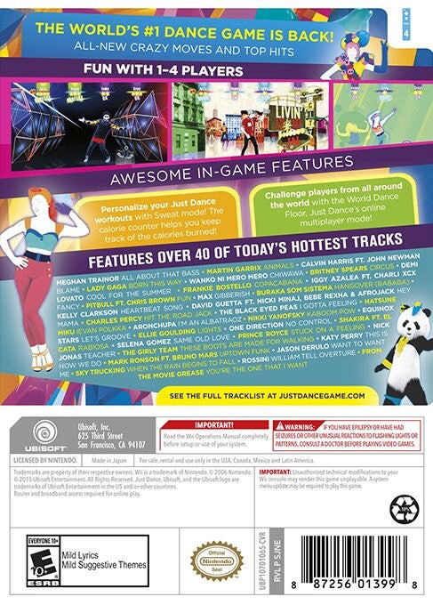 Just Dance 2016 Wii - Video Game - Used - CaveGamers - Image 2