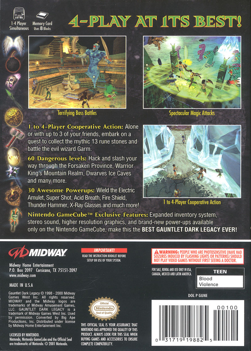 Gauntlet: Dark Legacy GameCube - Video Game - Used - CaveGamers - Image 2