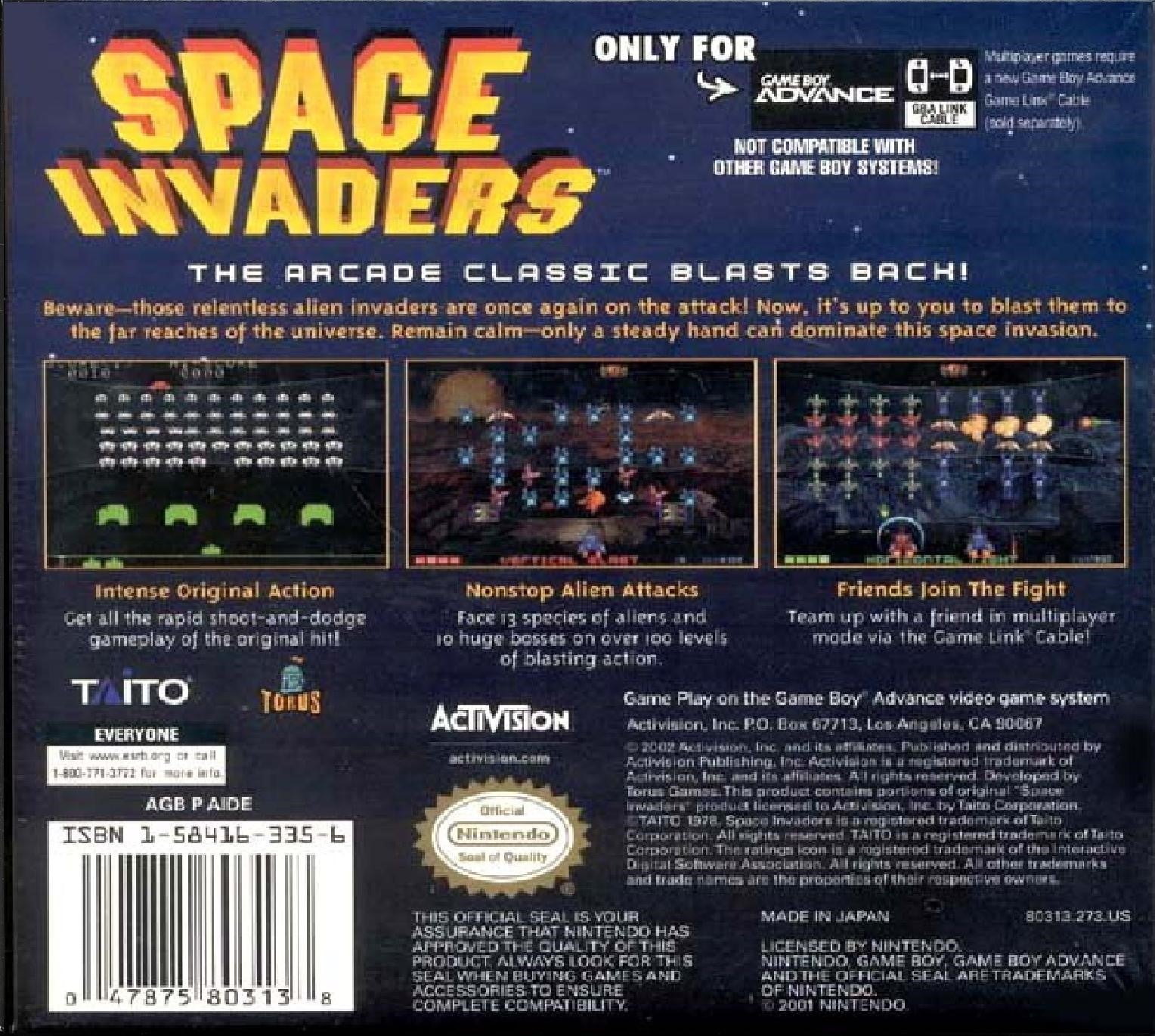 Space Invaders Game Boy Advance - Video Game - Used - CaveGamers - Image 2