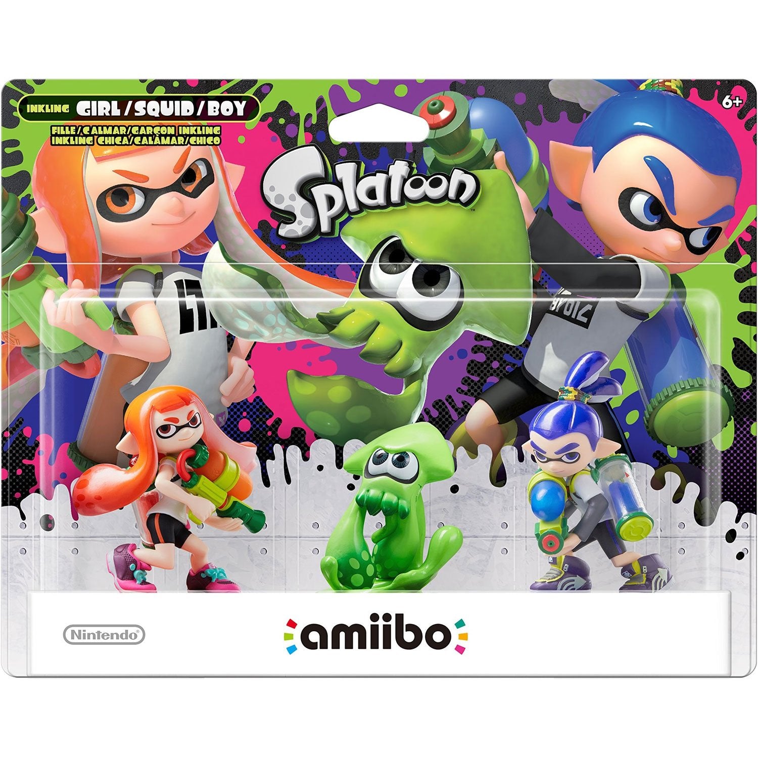 amiibo Splatoon Inkling Girl, Squid, & Boy 3-Pack Amiibos - Video Game Accessory - New - CaveGamers