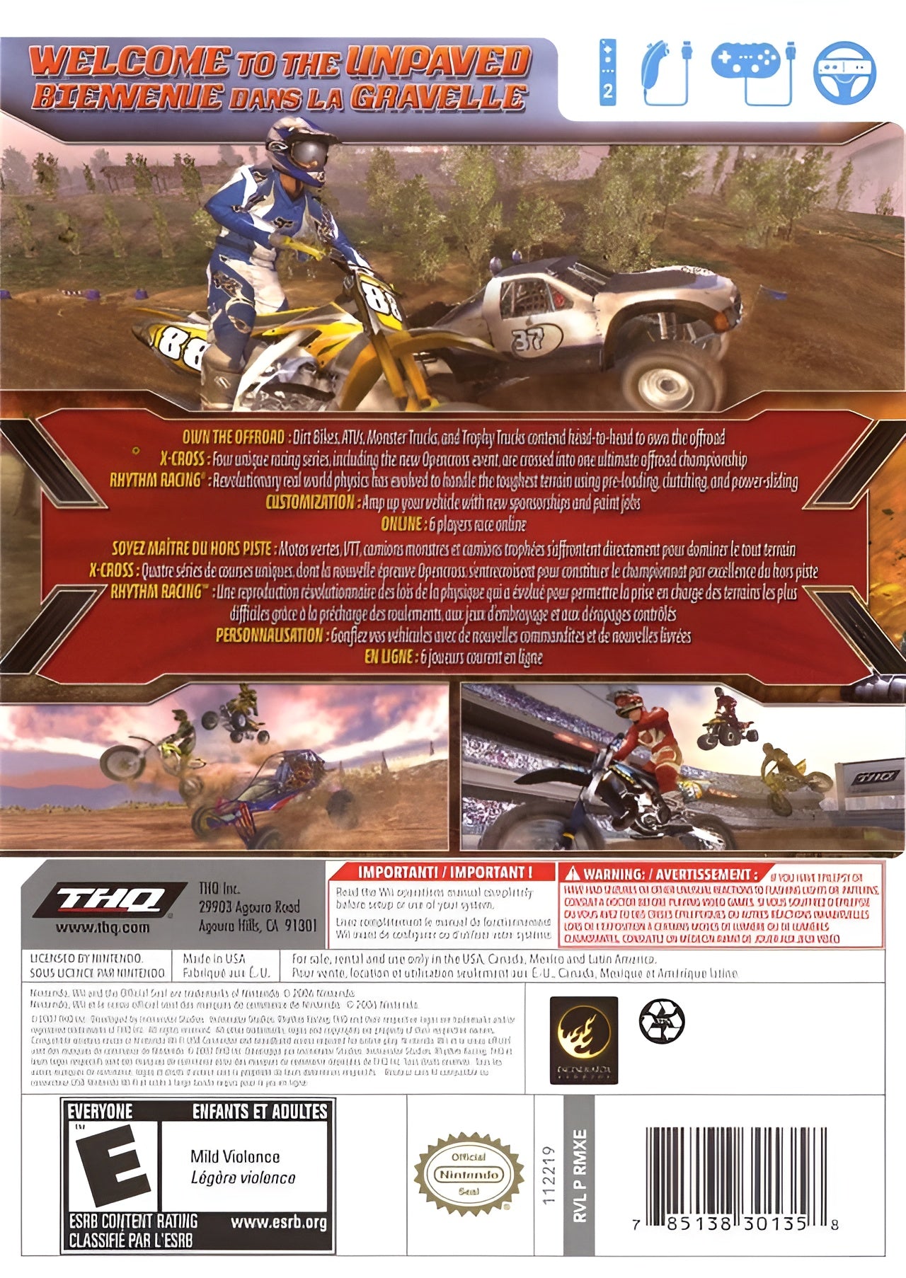 MX vs. ATV: Untamed Wii - Video Game - Used - CaveGamers - Image 2