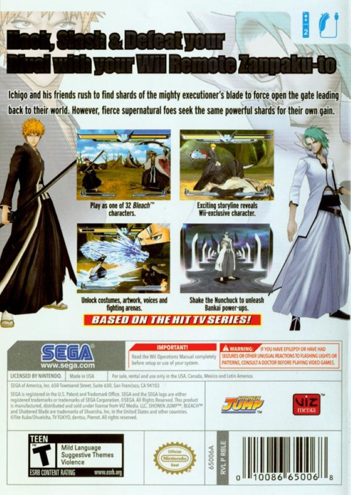 Bleach: Shattered Blade Wii - Video Game - Used - CaveGamers - Image 2