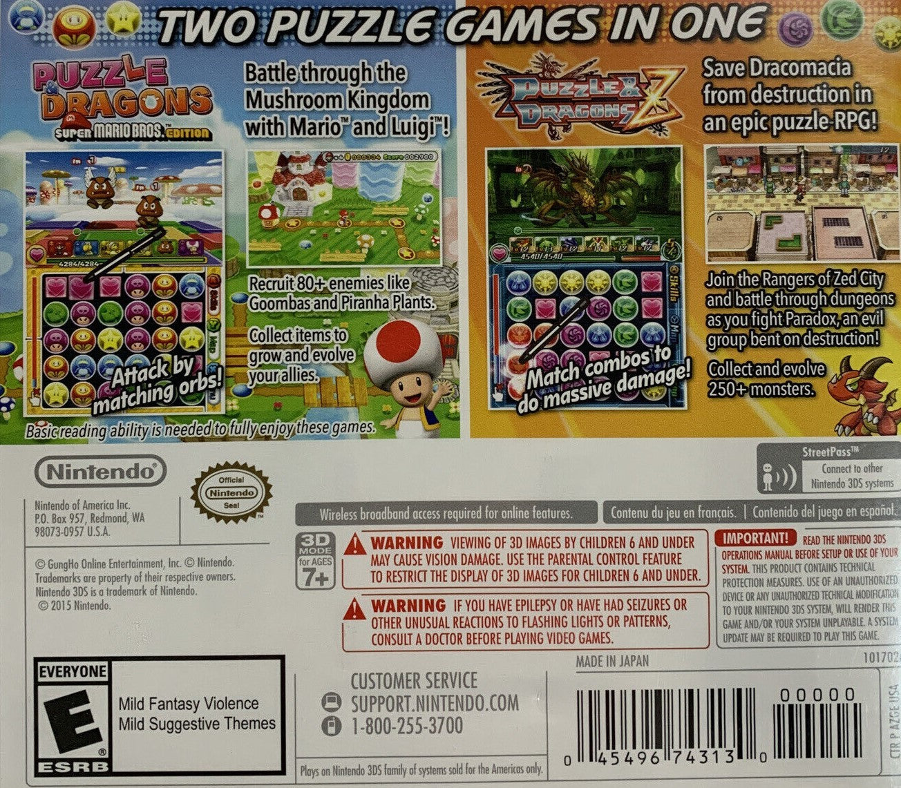 Puzzle & Dragons Z + Puzzle & Dragons Super Mario Bros. 3DS - Video Game - Used - CaveGamers - Image 2