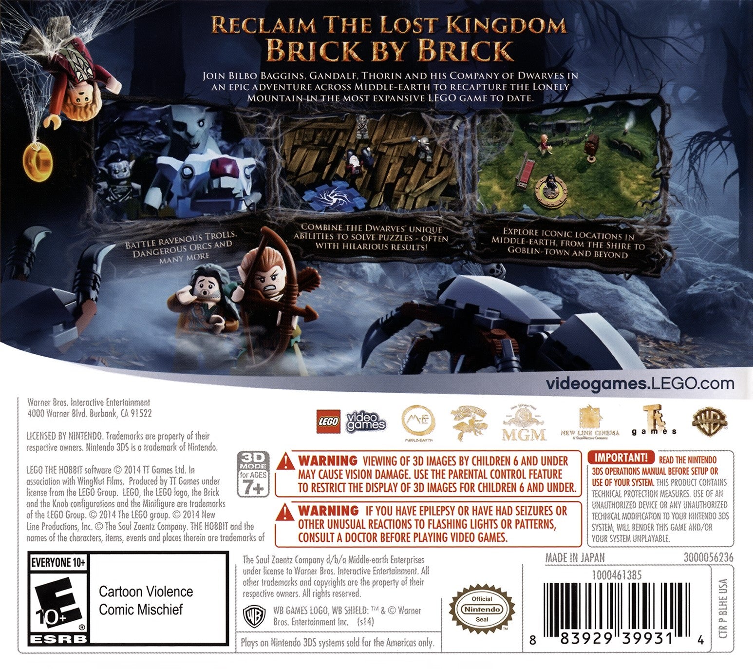 LEGO The Hobbit 3DS - Video Game - Used - CaveGamers - Image 2