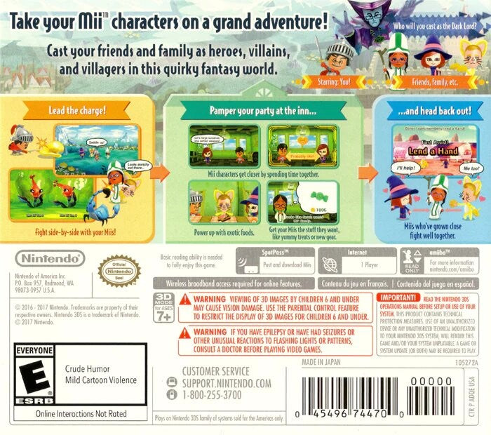 Miitopia 3DS - Video Game - Used - CaveGamers - Image 2