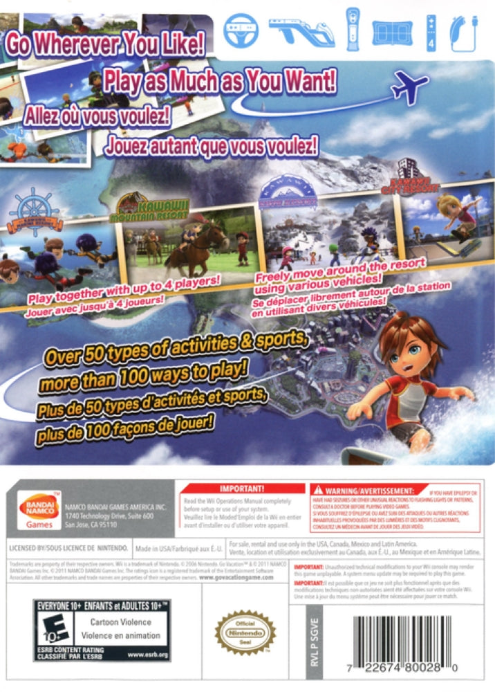 Go Vacation Wii - Video Game - Used - CaveGamers - Image 2